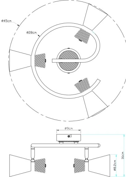 Globo 54807-3 - Spotllámpa AERON 3xE14/25W/230V