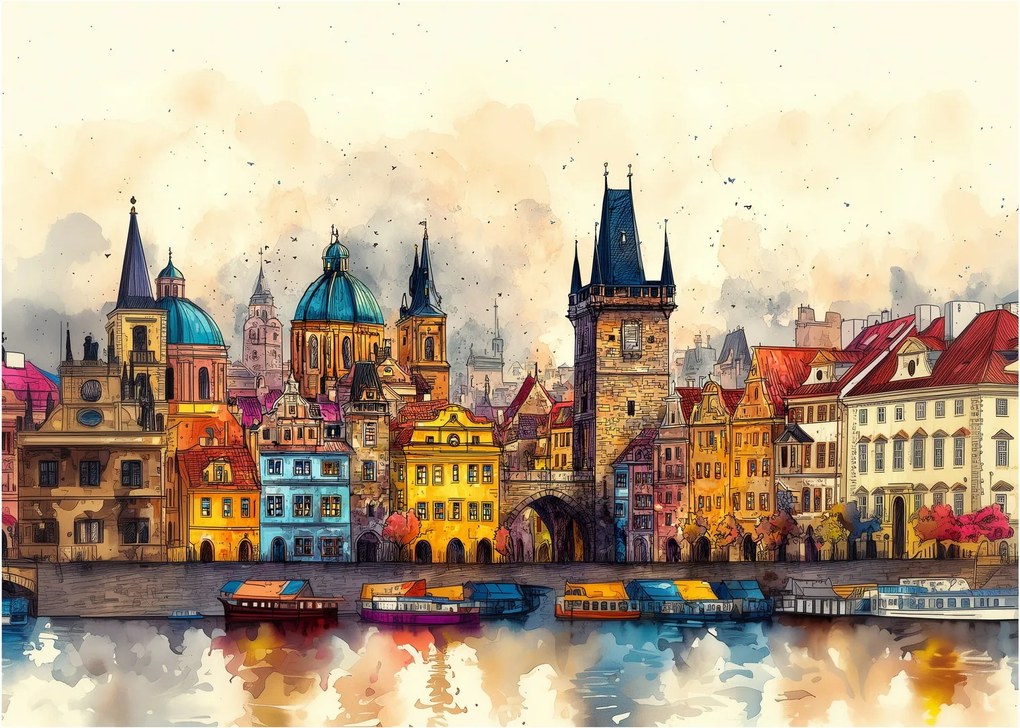 Kép - Ősz a festett városban (70x50 cm)