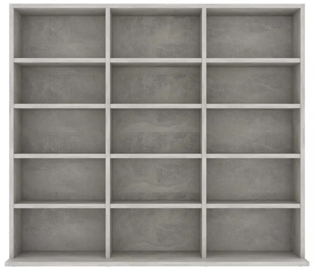 betonszürke forgácslap CD-tartó szekrény 100 x 23 x 89,5 cm