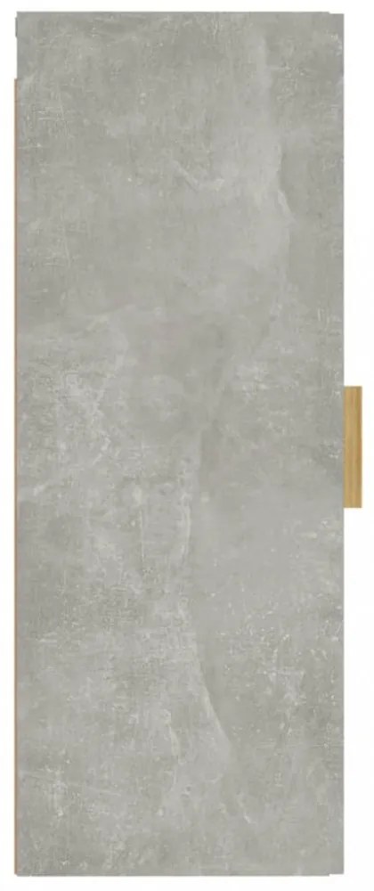 betonszürke szerelt fa faliszekrény 34,5 x 34 x 90 cm