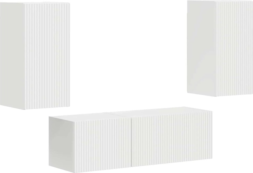 vidaXL TV falit kabinet szett Falra szerelhető 4 pcs Fehér Faanyag