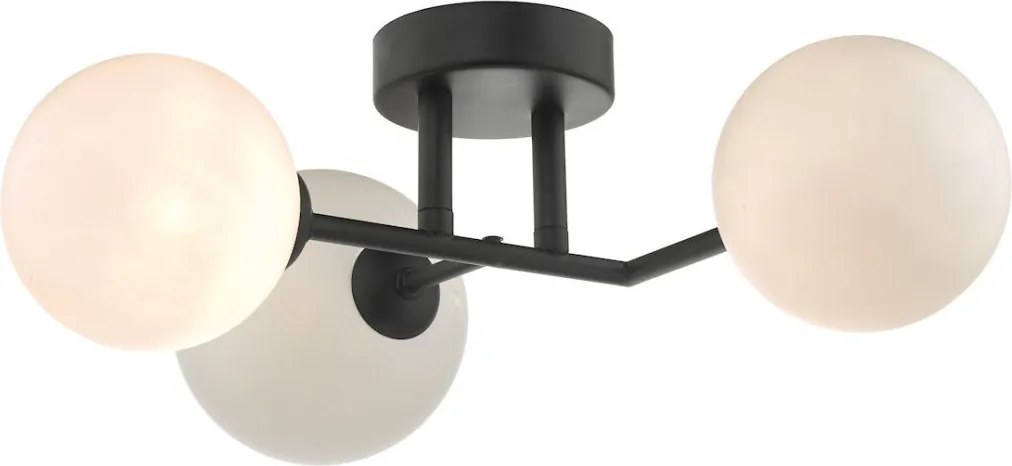 DAR LIGHTING EUA3022 EUAN Loft Mennyezeti Lámpa Fekete, Opál G9 IP20