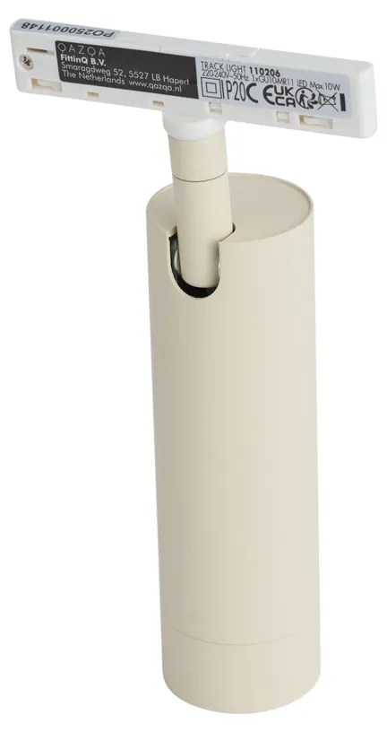 Modern bézs spotlámpa fehérrel 1 fázisú sínrendszerhez GU10 35mm - Slimline Uzzy