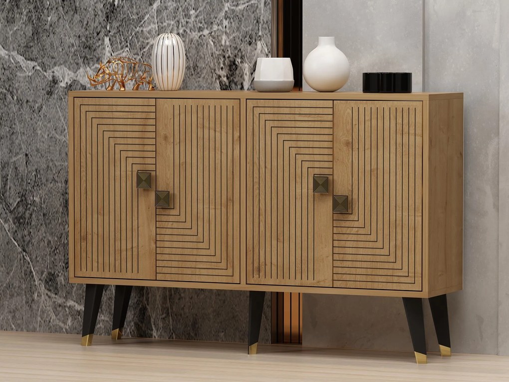 Konzolasztal Ahart - Sapphire Oak, Arany