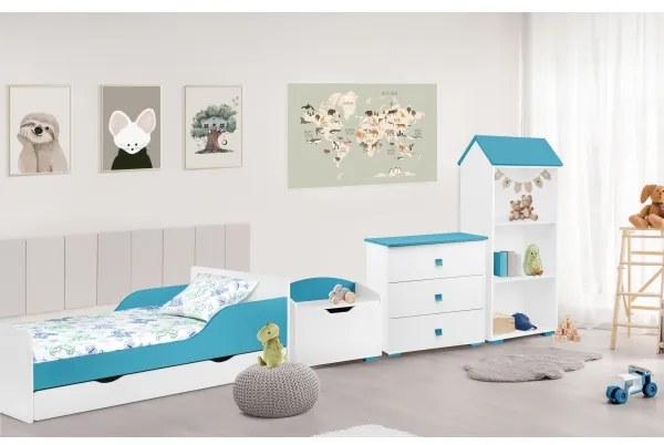 Szekrény PABIS 87x83 cm fehér/kék