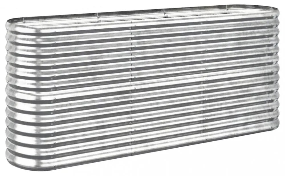 ezüstszínű horganyzott acél kerti magaságyás 152x40x68 cm