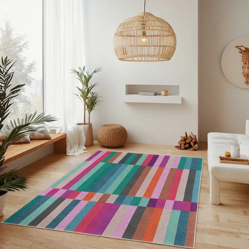 Türkiz mosható szőnyeg 60x100 cm Acid Rain – Mila Home