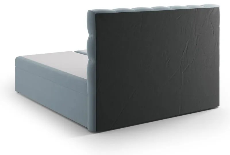 Világoskék boxspring ágy tárolóhellyel 160x200 cm Bali – Cosmopolitan Design