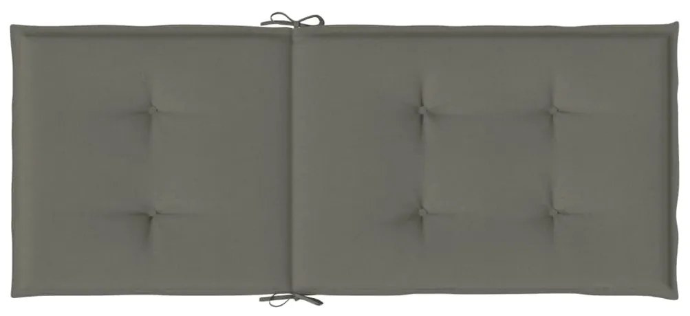 6 db sötétszürke szövet magas háttámlájú székpárna 120x50x4 cm