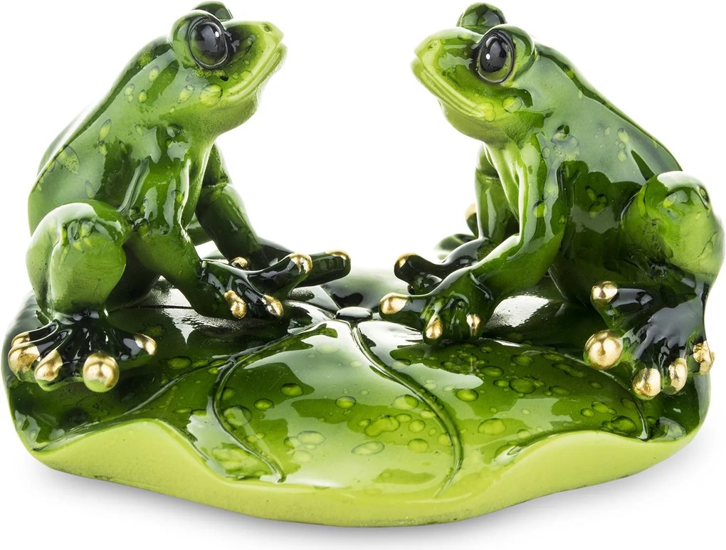 Béka figura két béka pihen a levélen vicces mosoly garancia