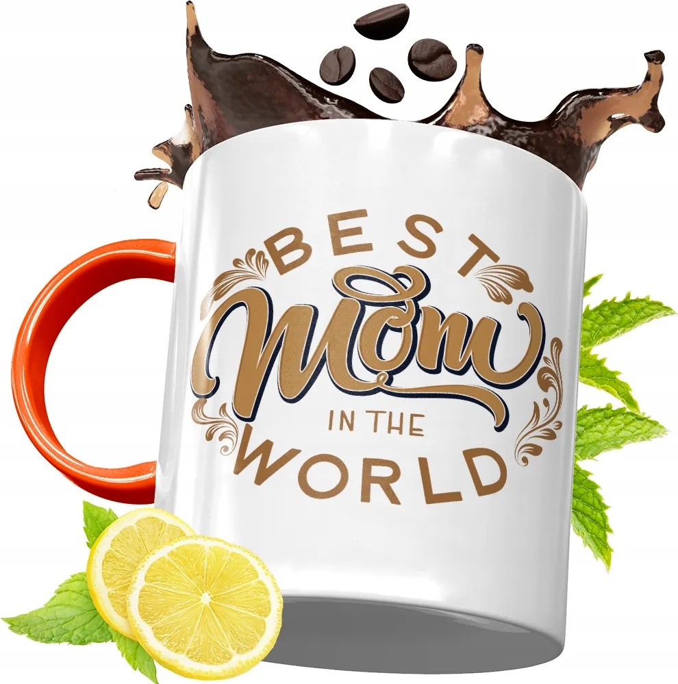 Narancssárga Bögre Anyukáknak Anyák Napjára fényképes nyomattal