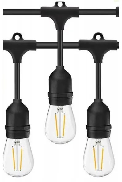 LED kültéri dekorációs lánc 10xE27/1W/230V 10 m IP65 fekete