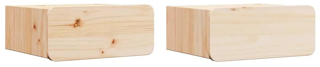 Éjjeli asztal 2 pcs Barna 39 x 34 x 16.5 cm Tömör fenyőfa