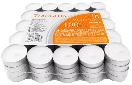 Gyertyák/melegítők 3 óra - 100 db-os készlet