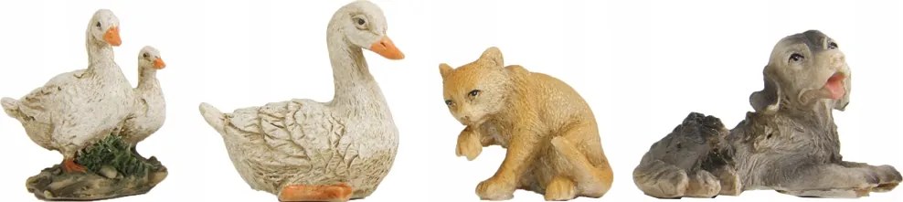 Állatos betlehem szett 4 részes, max. 3,3cm magas, 9-10cm-es figurákhoz