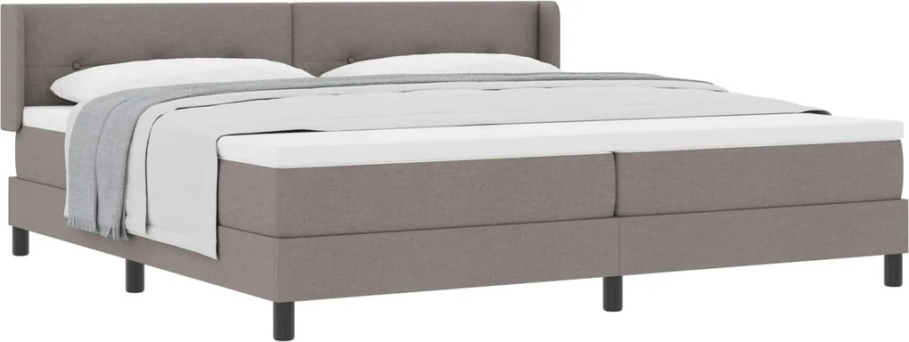 vidaXL Boxrugós ágy matracmal Tópszínű 200 x 200 cm Poliészter