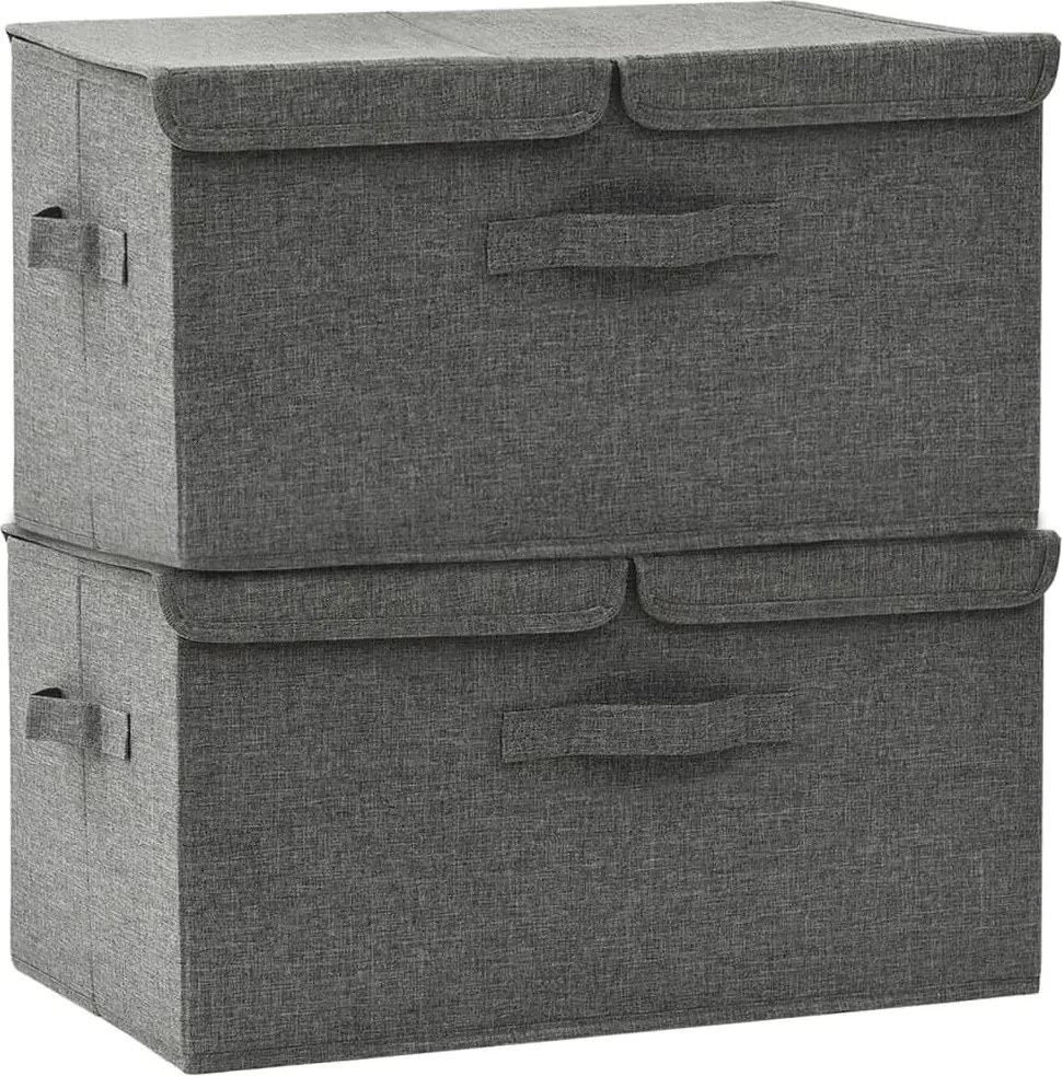 vidaXL 2 db antracitszürke szövet tárolódoboz 50 x 30 x 25 cm
