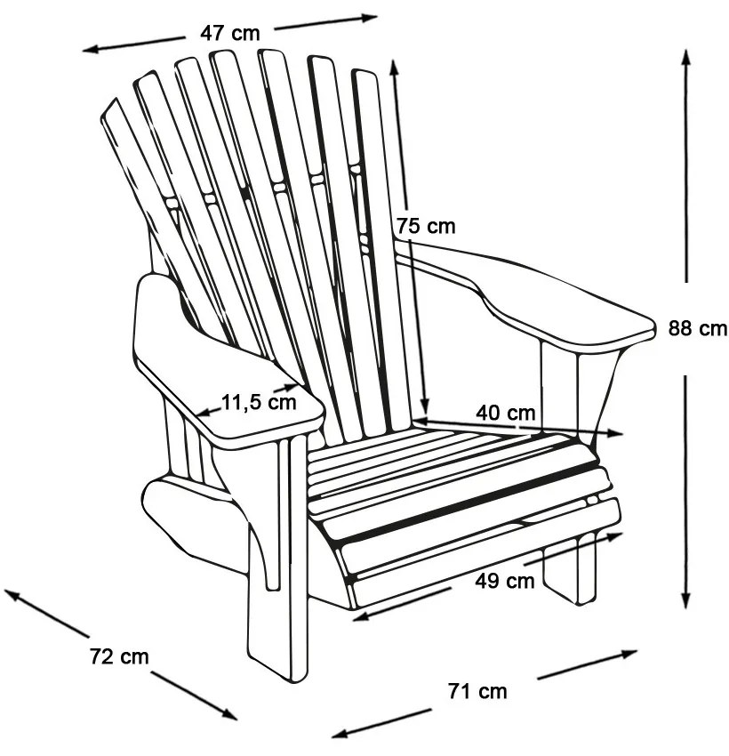 Fa, összecsukható kerti szék