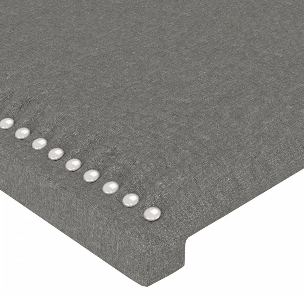 sötétszürke szövet LED-es fejtámla 80x5x118/128 cm