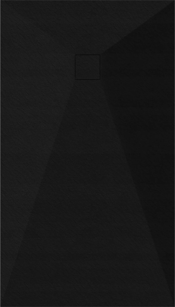 Zuhanytálca Téglalap Alakú 140x90 Kő Mintás 2,6 CM Fekete Szifon