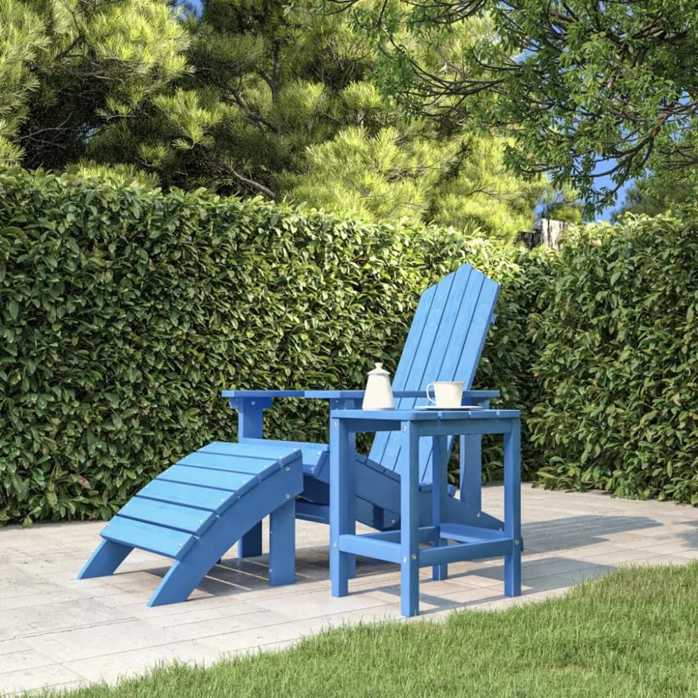 vízkék HDPE kerti Adirondack asztal 38 x 38 x 46 cm