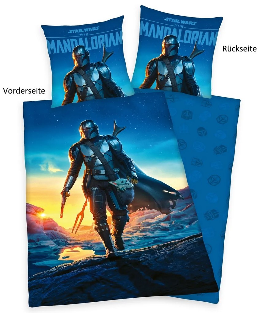 Herding Pamut ágynemű Mandalorian, 135 x 200 cm, 80 x 80 cm