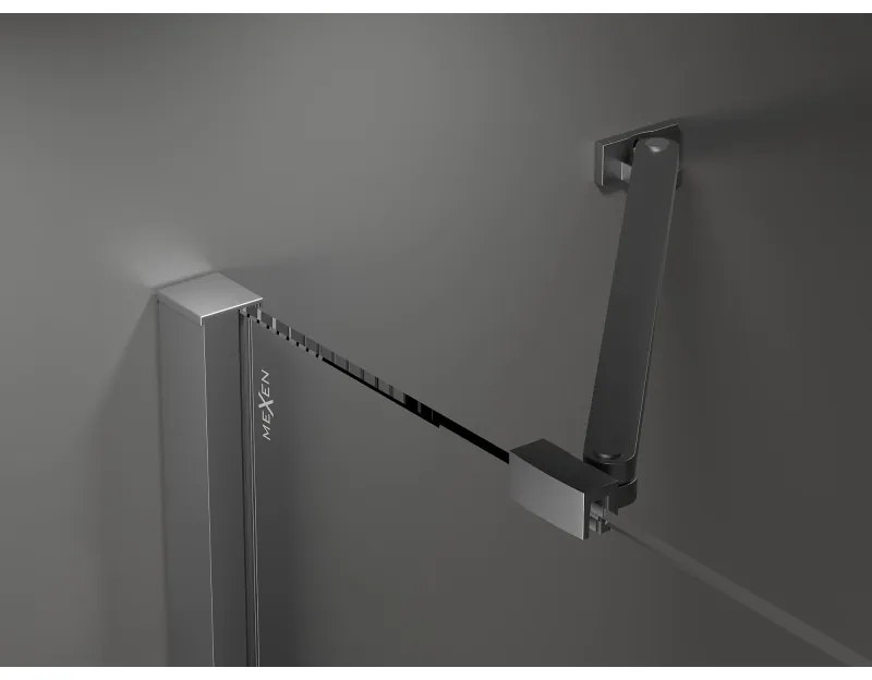 Mexen Velar Duo, tolózuhanyajtó nyitáshoz 180 cm, 8 mm átlátszó üveg, polírozott grafit, 871-180-000-02-95