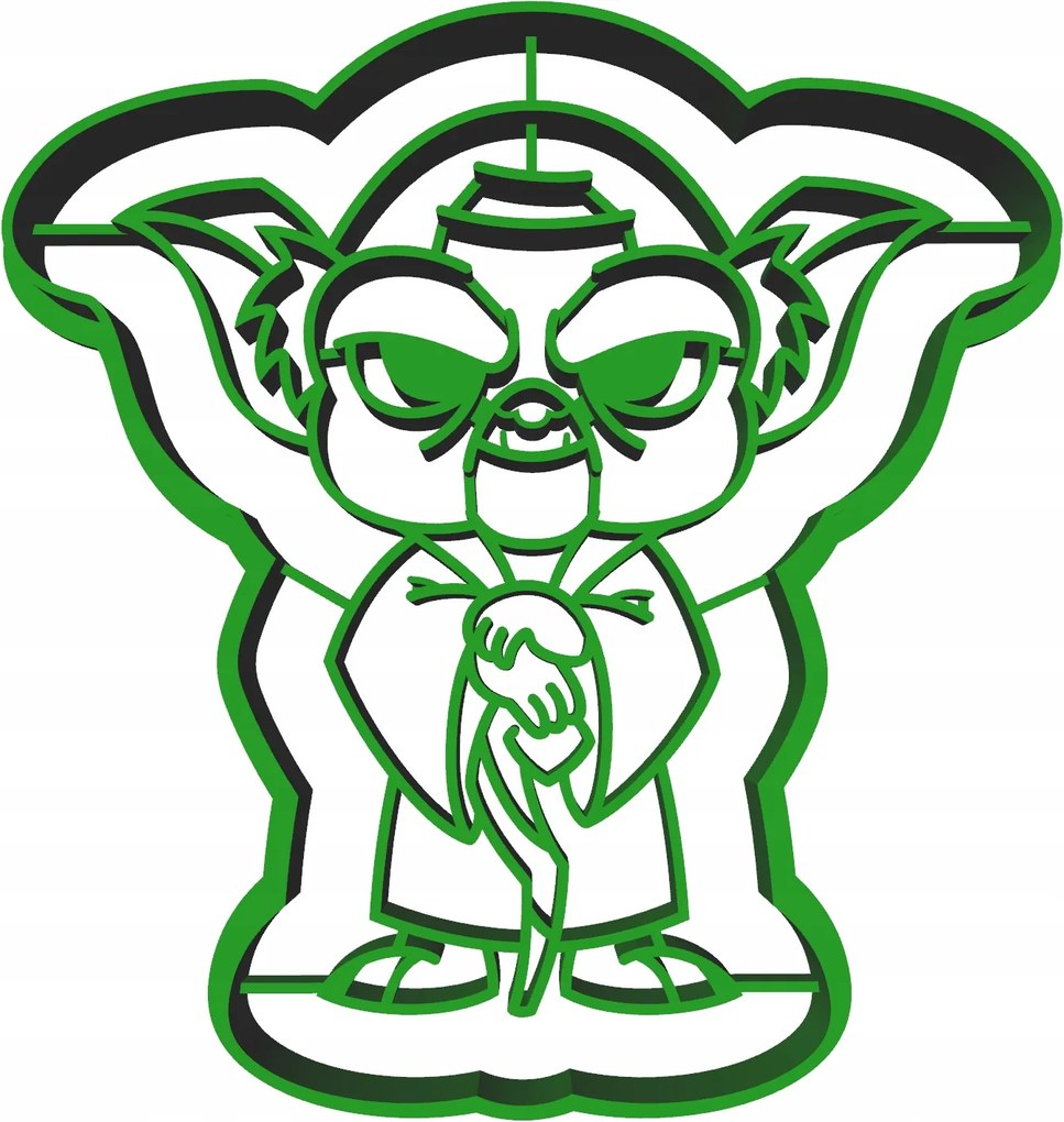 Star Wars kekszformázó Old Yoda