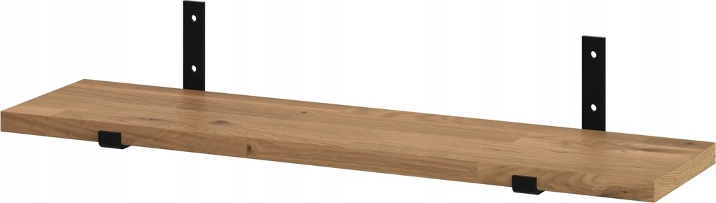 Tetőtéri polc tölgyfa 40x15 cm fém fogantyúkkal L