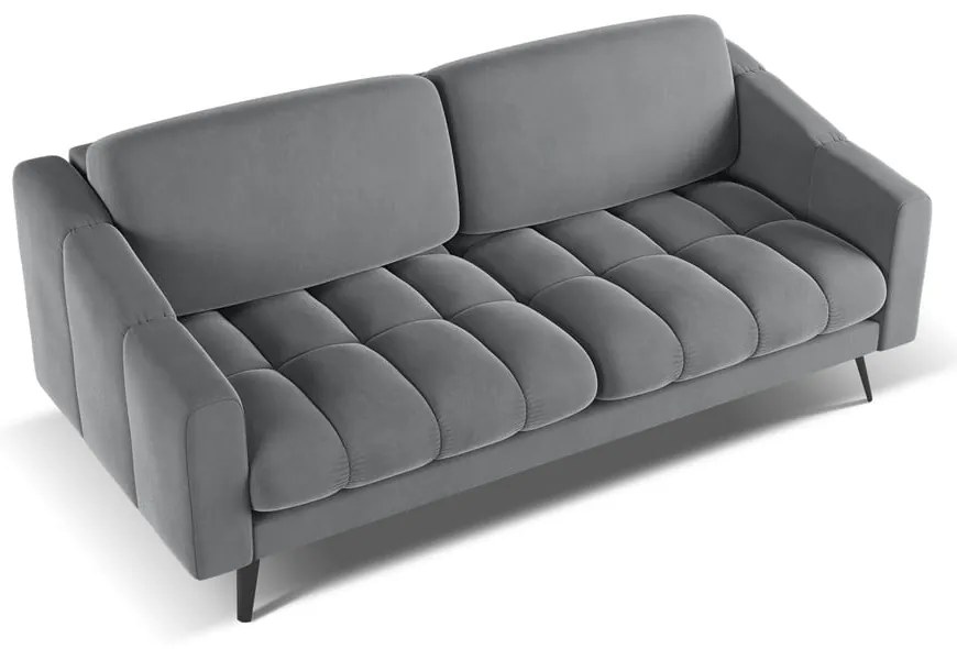 Szürke bársony kanapé 202 cm Nalu – Makamii