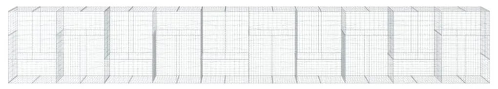 horganyzott vas gabion kosár fedéllel 1000 x 100 x 150 cm
