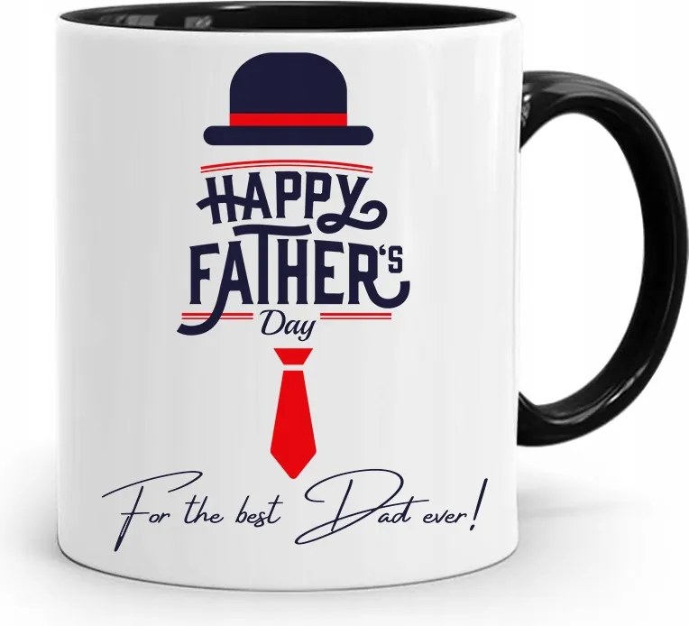 Fekete Bögre Apák Napjára Happy Father's Day nyomott mintával