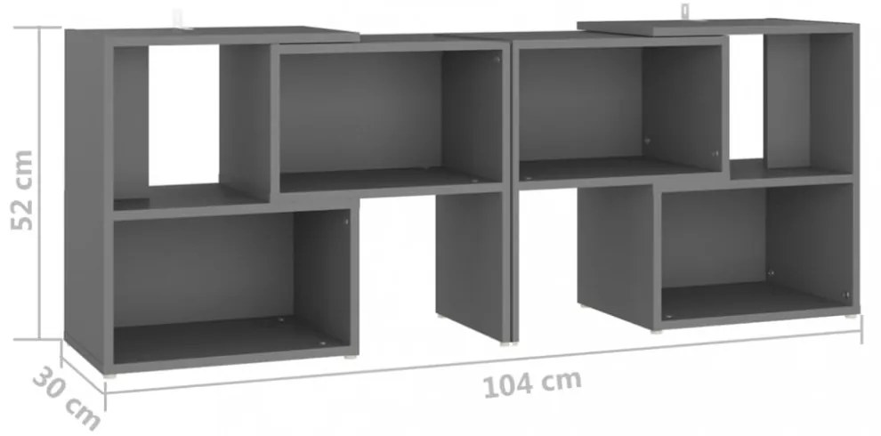 szürke szerelt fa TV-szekrény 104 x 30 x 52 cm