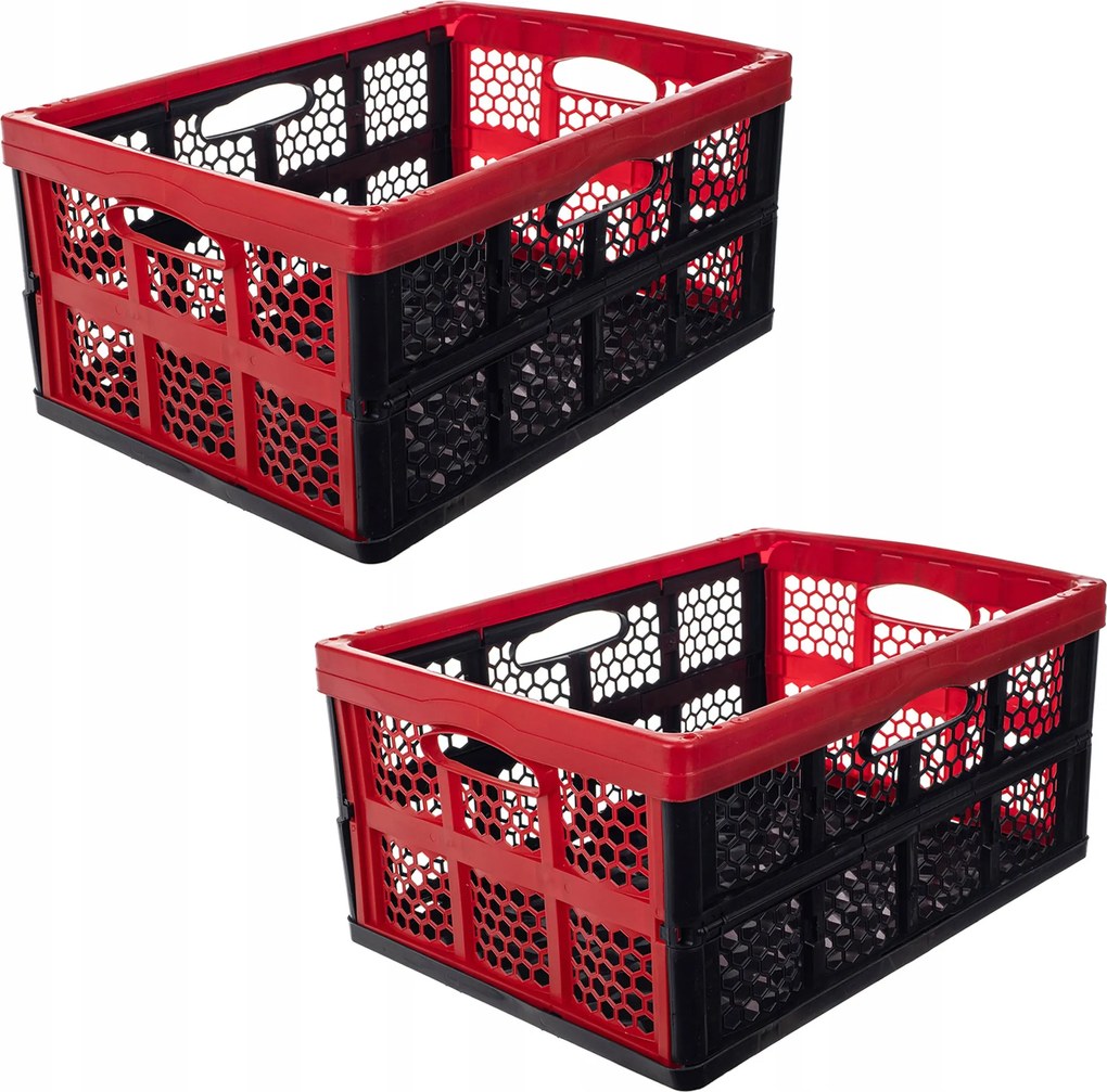 Összecsukható Doboz Csomagtartó Bevásárló Kosár Összecsukható Tartály 32L Nagy 2db