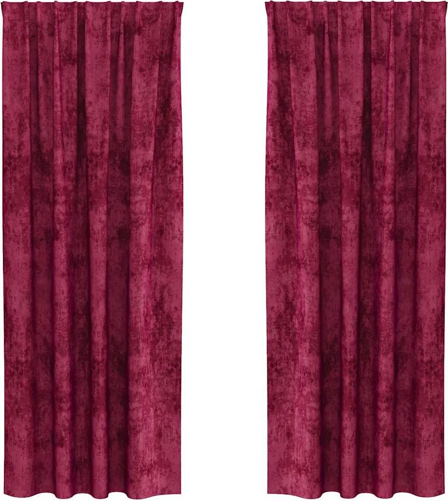 vidaXL Bársonyfüggönyök függönyökkel 2 pcs bordó 245 x 140 cm Bársony