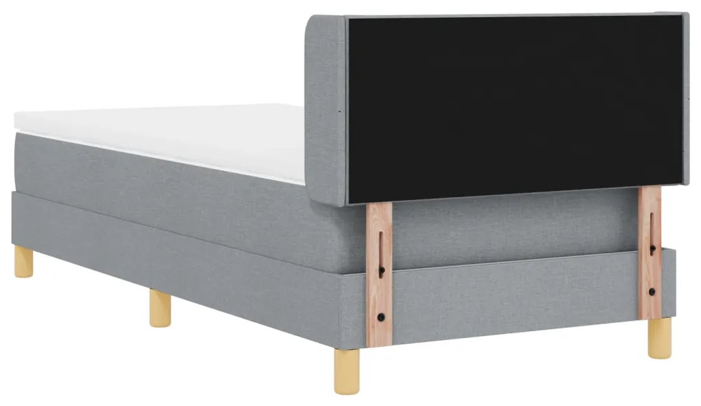 Boxspring Ágy Matrac Fekete Szürke Színben, 100 x 200 cm Szövet