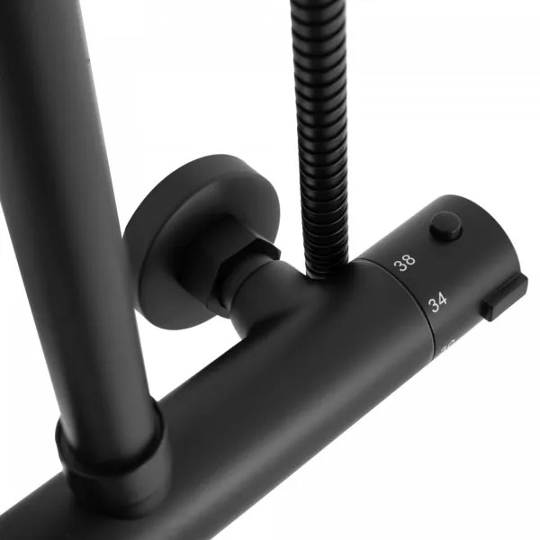 REA-P8804 - BLISS zuhanykészlet termosztátos csapteleppel, matt fekete