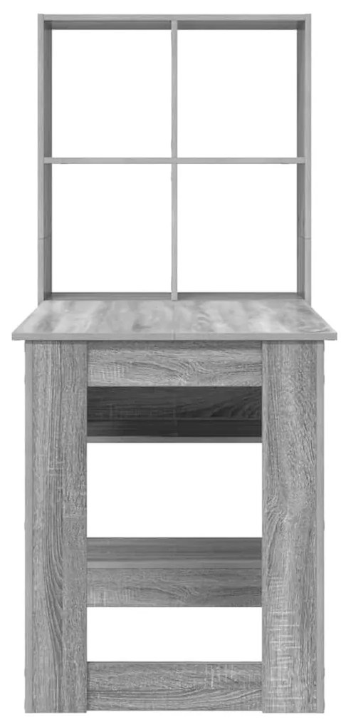 Asztal polcokkal Szürke Sonoma 122 x 67 x 145 cm Faanyag