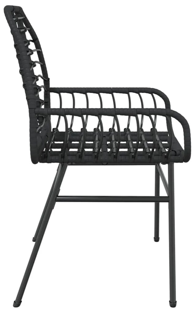 2 db fekete polyrattan kerti szék