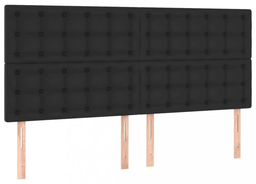 4 db fekete műbőr fejtámla 100x5x78/88 cm