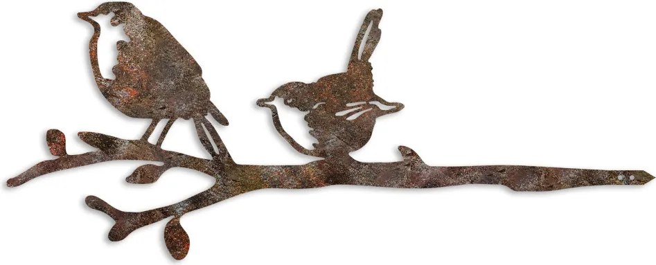 Bird fém kerti dísztárgy, barna, 55×22 cm