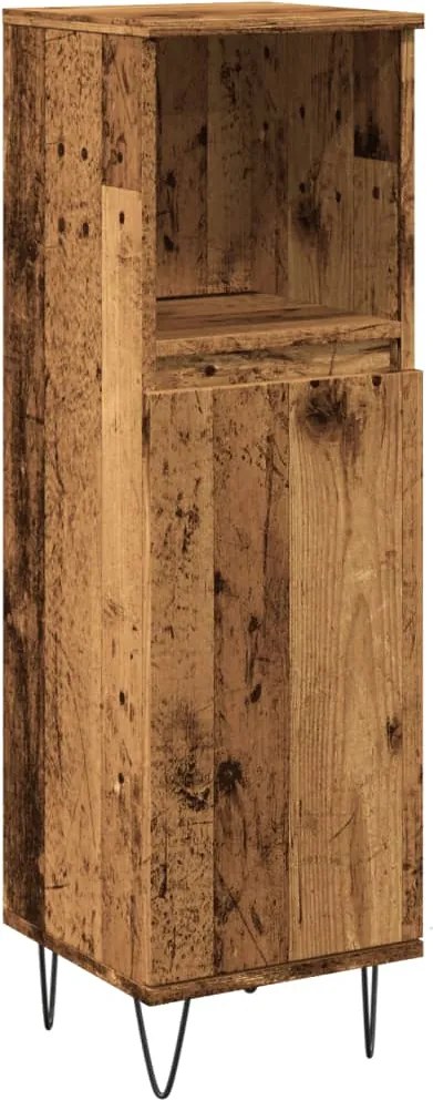 vidaXL antik fa színű szerelt fa fürdőszobaszekrény 30 x 30 x 100 cm