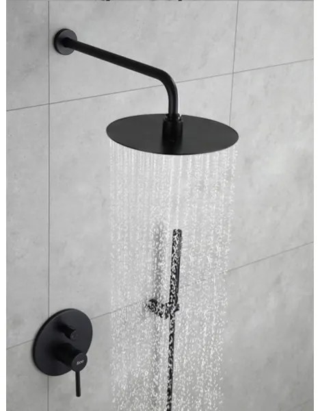 REA-P4100 - LUNGO falba süllyesztett csaptelepes zuhanyszett, fekete