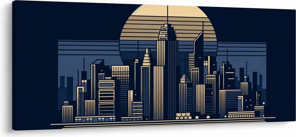 Kép – Geometrikus város (120x50 cm)