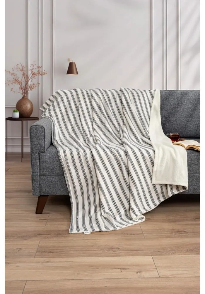 Fehér-antracitszürke takaró 150x190 cm Soren Wellsoft – Mijolnir