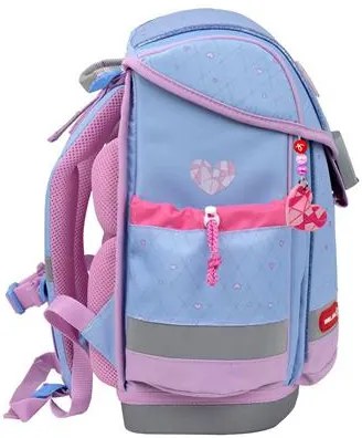Iskolatáska, mágneszárral, BELMIL Classy Plus Lavander, lila szivecske (BL40578AG3L)