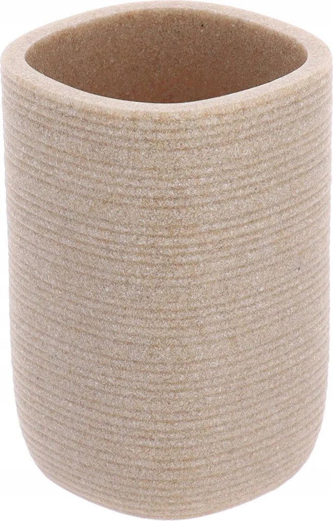 Fürdőszobai bögre bézs Neil elegáns poliresin fürdőszobai fogkefetartó