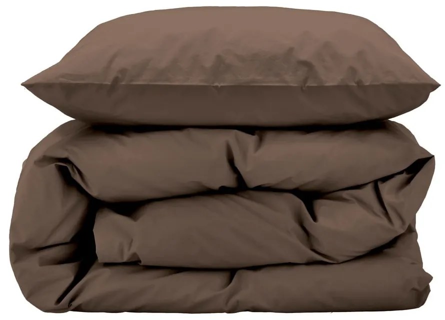 Barna kétszemélyes hosszabbított pamut-perkál ágyneműhuzat 200x220 cm Crisp – Södahl