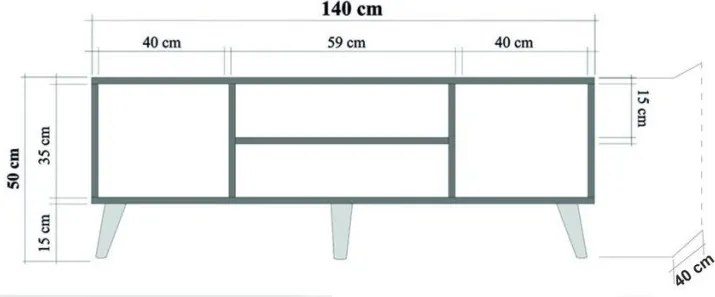 Truva TV-állvány, 140 cm – TR863SPH3017