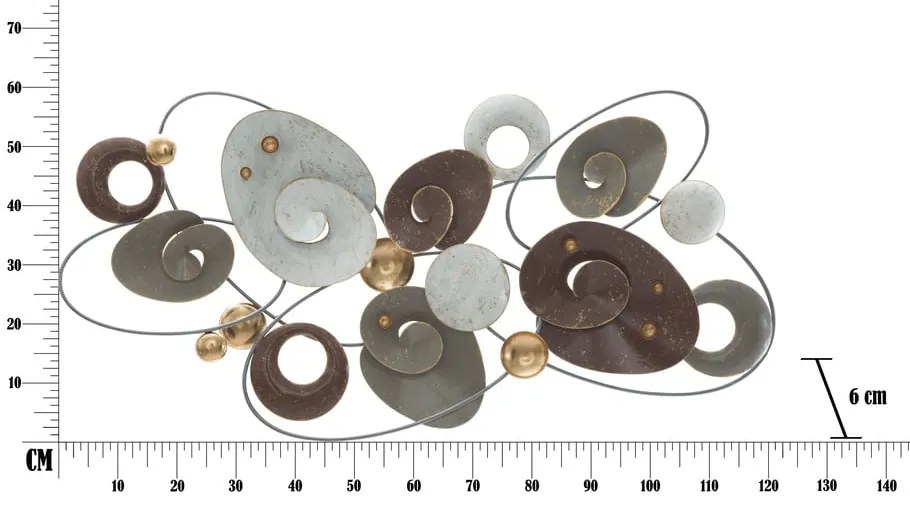 Planet fali fémdekoráció, 120 x 58 cm - Mauro Ferretti